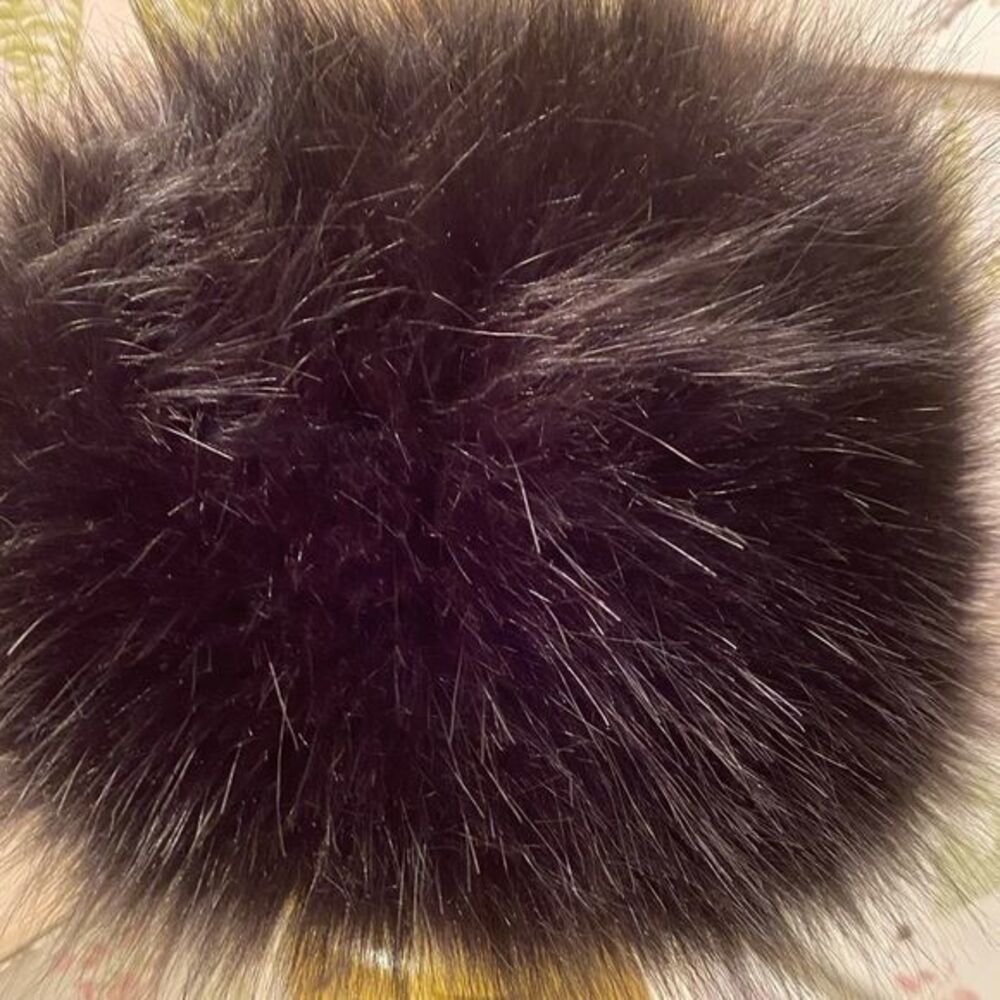 - Faux Fur Hat - OSFM tan /black , nylon interior , excellent condition